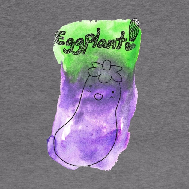 Cute Watercolor Eggplant! by saradaboru